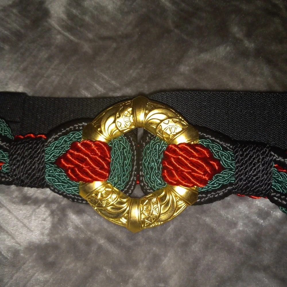 Vintage 80s 90s Women's Belt Woven Braided Fabric Cord Stretchy 40